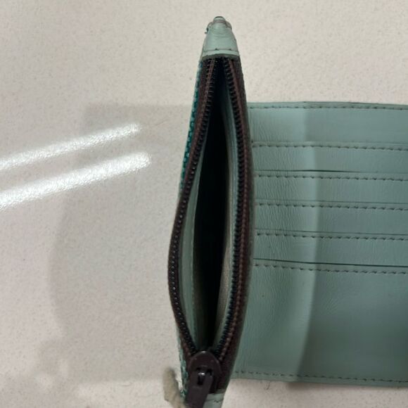 Nena & Co Leather Artisan Wallet, Mint Green - Picture 6 of 10